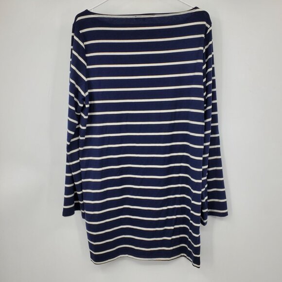 Reformation Junia Knit Dress Navy and White Striped Short Breton Boat Neck Small - Picture 4 of 9